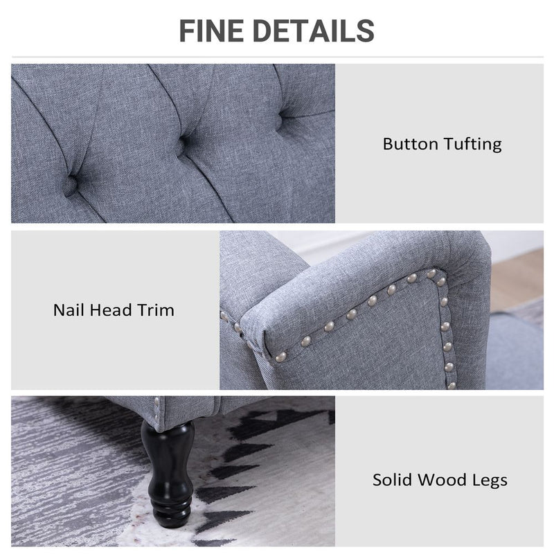 Luxury Recliner Armchair | Fabric Reclining Chair w/ Footrest | Light Grey | Free Shipping