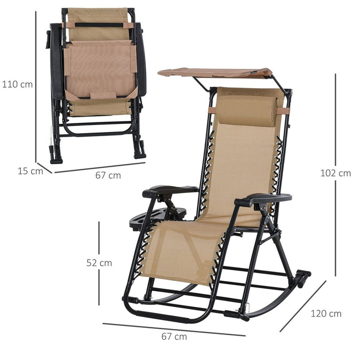 Ultimate Zero-Gravity Rocking Chair with Adjustable Back - Outdoor Lounge Seat