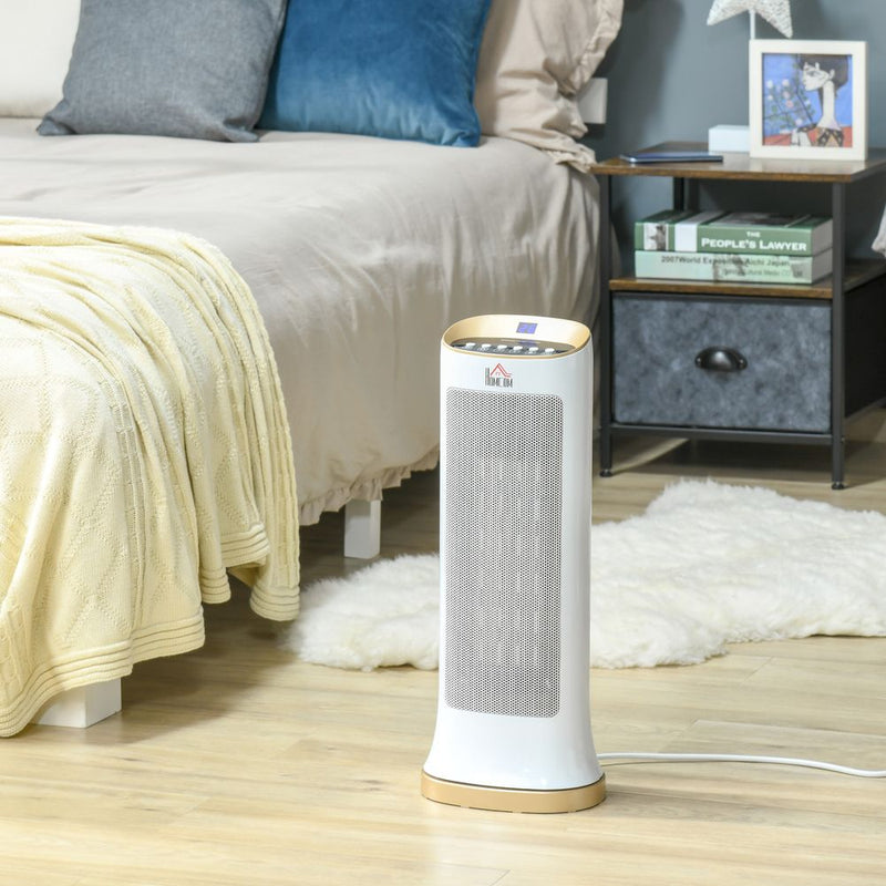 HOMCOM Ceramic Tower Heater - 45° Oscillating Space Heater w/ Remote - Best Quality"