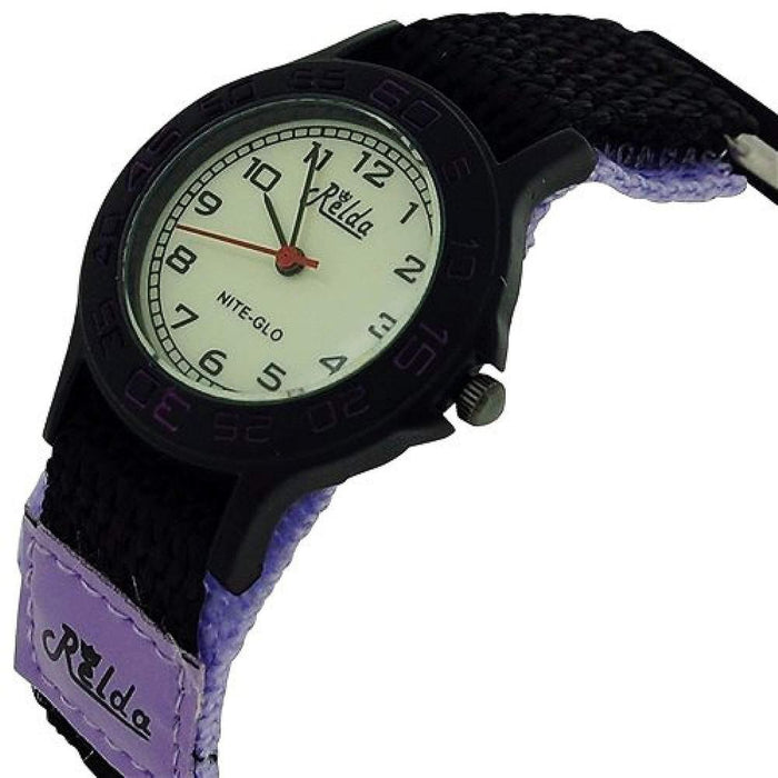 Relda Kids Nite-Glo Quartz Purple & Black Girls Watch, Best Quality