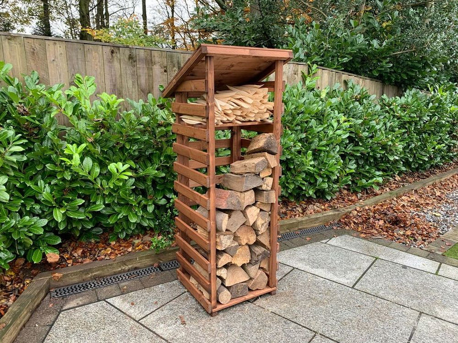 Charles Taylor Solid Wood Log Store - Small/Medium/Large - Made in Britain - 10 Year Rot Free Guarantee - White Glove Delivery