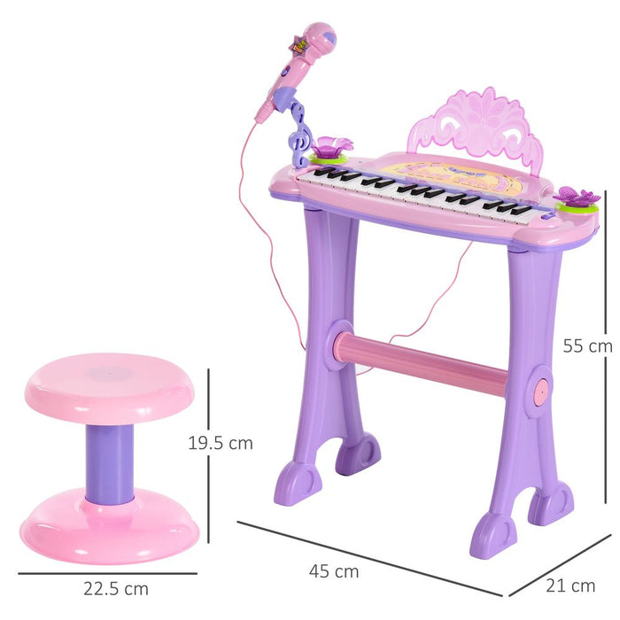 Premium Quality Mini Battery Organ Piano Microphone Stool 32 Key Keyboard Kids Toy