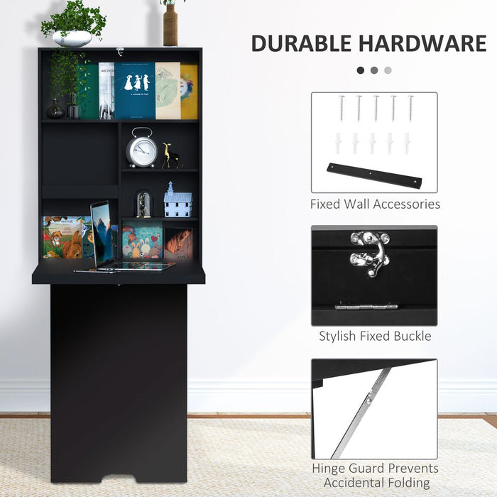 Folding Wall-Mounted Drop-Leaf Table - Multifunction Black - Quality Guaranteed