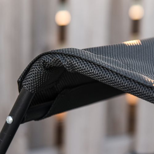 Zero Gravity Folding Sun Lounger Reclining Seat & Cup Holder & Canopy, Black