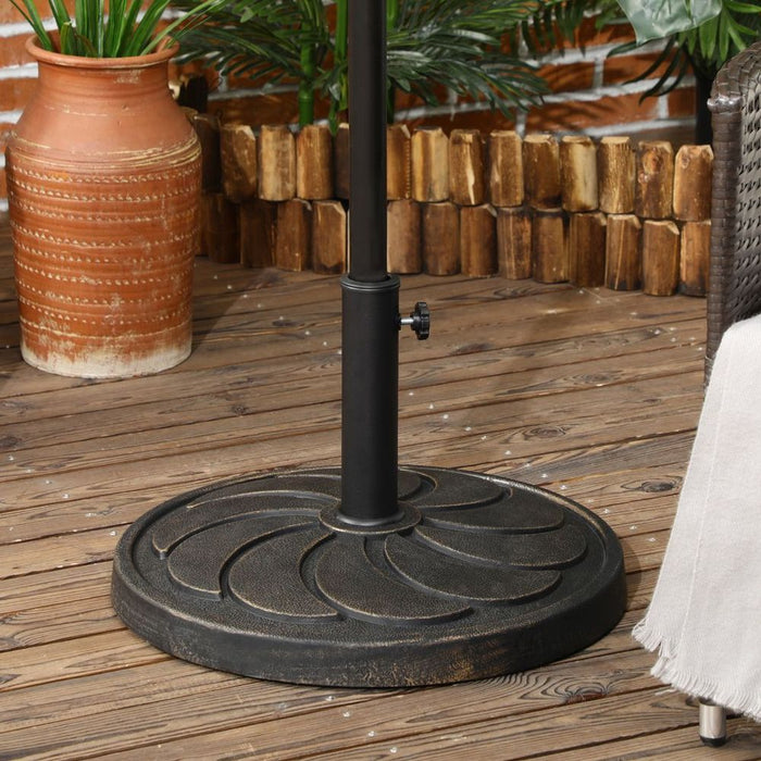 Outsunny 18kg Round Resin Garden Parasol Base - 38mm-48mm Poles - Secure & Stylish Umbrella Stand