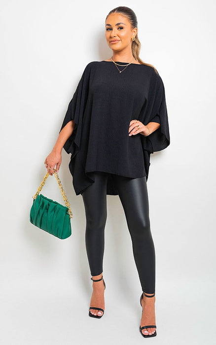 Effortlessly Chic Oversized Batwing Casual Tops