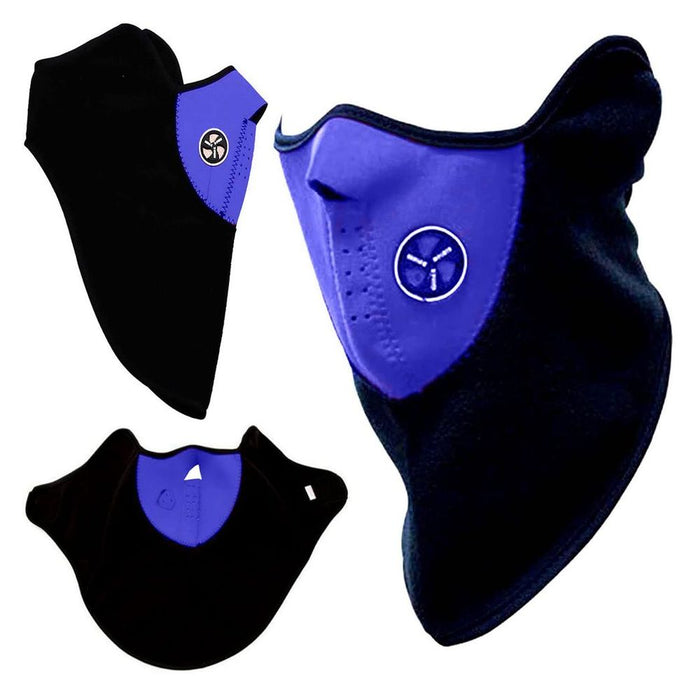 Aquarius Thermal Neoprene Face & Neck Mask - Warm, Breathable, Blue Biker Mask