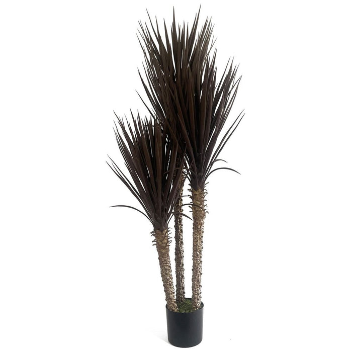 155cm UV Resistant Artificial XL Triple Yukka Tree Plant - High Quality Spiky Triple Dark for Indoor/Outdoor - Realistic & Low Maintenance