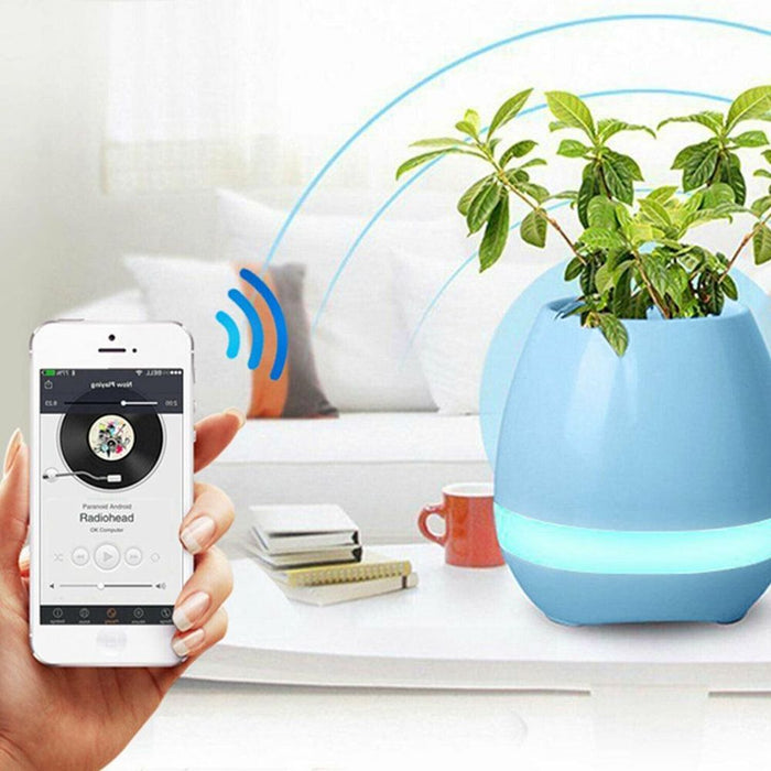 Debonair Music Flower Pot Bluetooth Speaker for Bedroom, Office & Living Room[Blue]