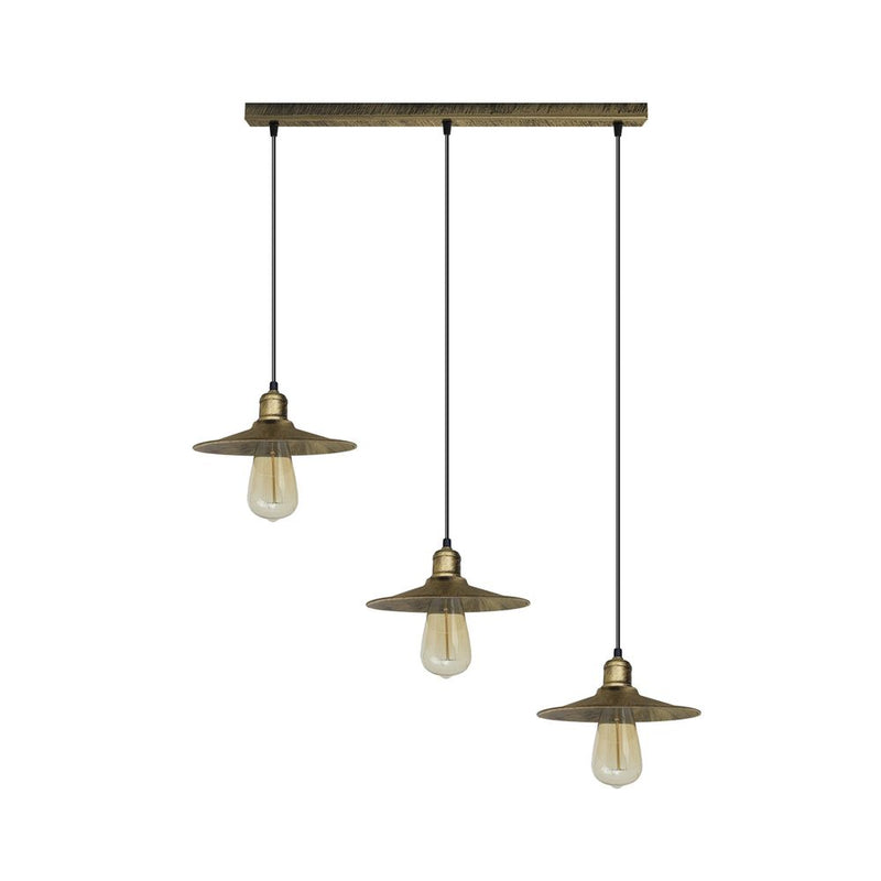 Vintage Industrial Brushed Brass Ceiling Pendant Light - Easy Fit Metal Shade for Stylish Home Decor