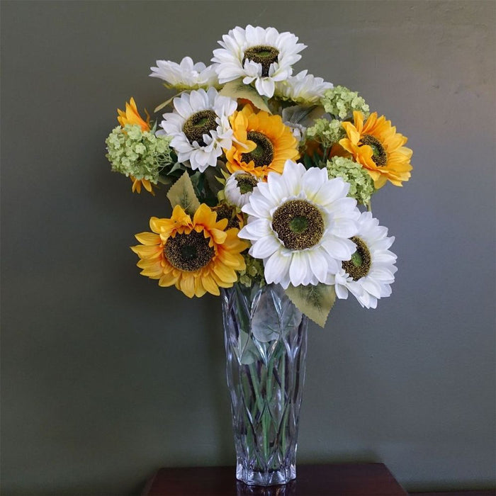 35cm Clear Chunky Ridged Glass Vase - Exquisite Quality for Displaying Real and Artificial Flowers