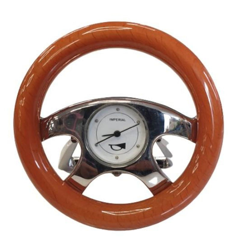 Solid Brass Car Steering Miniature Clock - High Quality, Clearance, Needs Re-Battery - IMP419