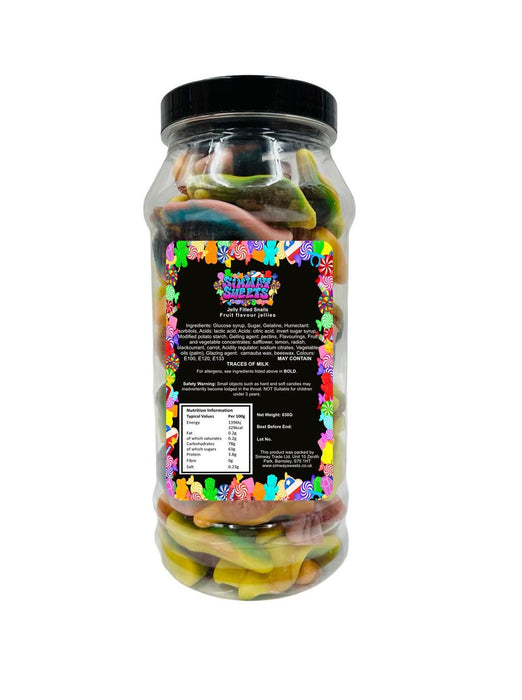 Retro Sweets Gift Jar | Jelly Filled Snails | Free Shipping