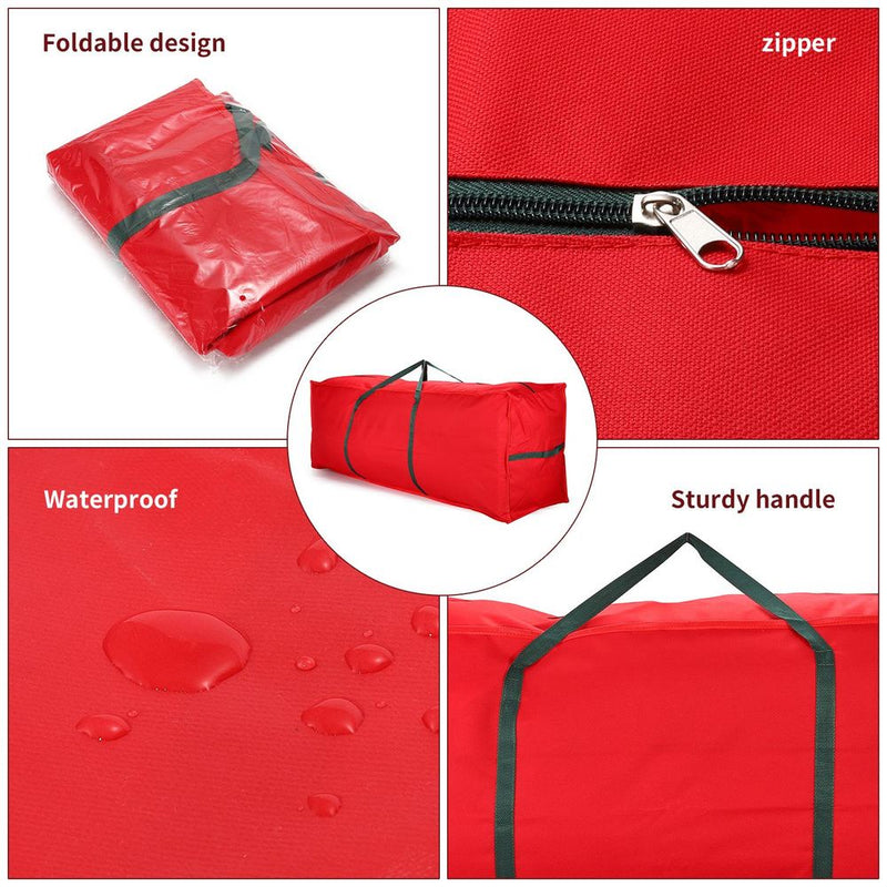 Premium Red Xmas Tree Storage Bag - Keeps Your Tree Safe & Dust-Free - Fits Up to 7.5 Ft Trees