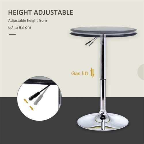 Coffee Table Perfect for Kitchen Dining Room Height Adjustable Bar table Black and silver