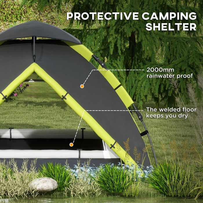 Outsunny 3-4 Man Camping Tent Portable with Bag, Quick Setup