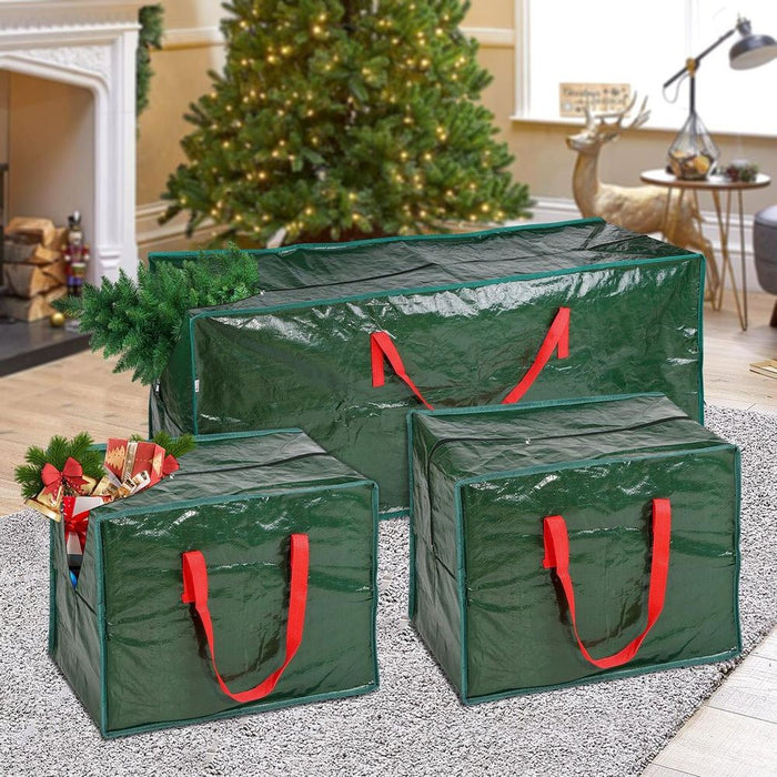 VINSANI Xmas Storage Bags - Protect Your Tree & Decorations - Water-Resistant & Sturdy - Multifunctional - Fits 7ft Trees