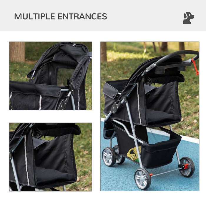 Premium 3-Wheel Pet Stroller: Stylish, Safe, and Versatile for Cats and Puppies