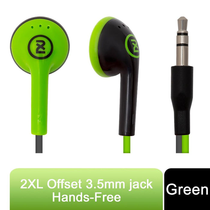 2XL Green In-Ear Headphones, 3.5mm Jack, Hands-Free