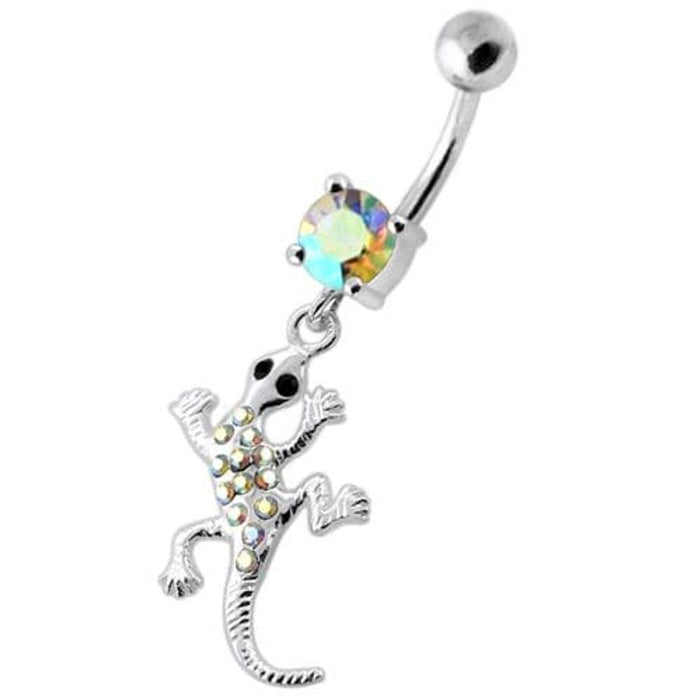 Gecko lizard Dangling Navel bar