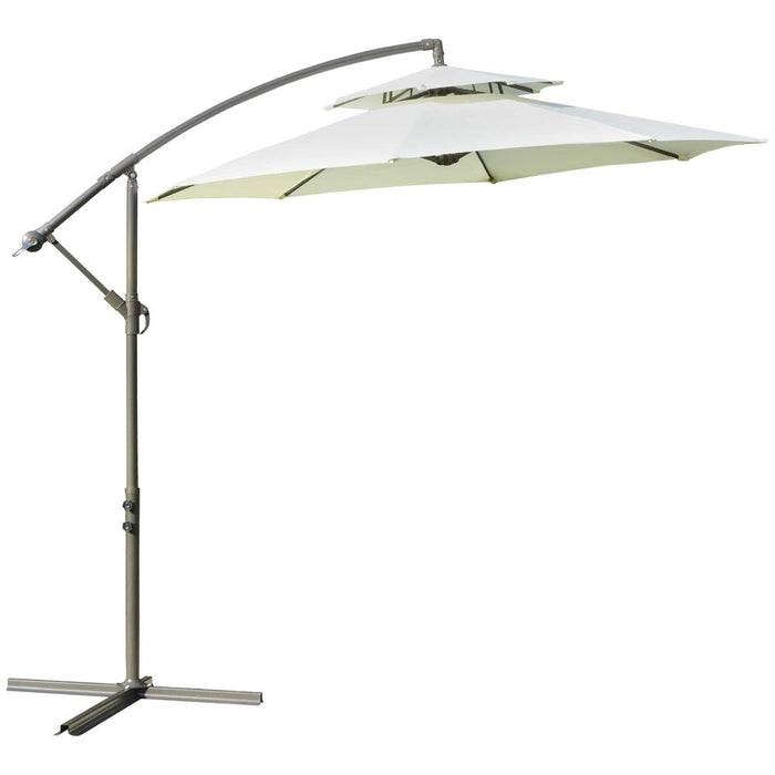 High-Quality 2.7m Banana Parasol Cantilever, Double Tier Canopy