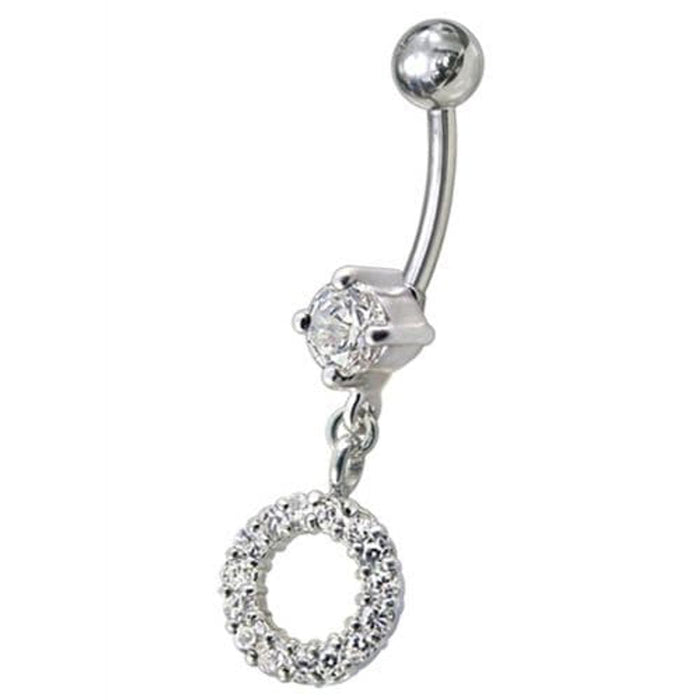 Fancy Multi Jeweled Dangling Navel Belly Ring Body Jewelry