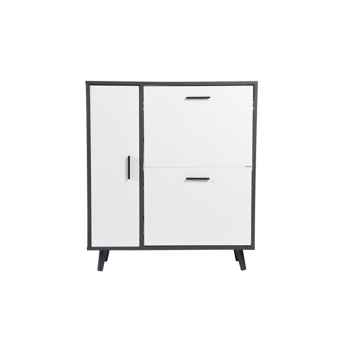 Stylish Shoe Storage Cabinet - Keep Shoes Neatly Organized at Home - Grey & White, MDF, 86x75x29cm