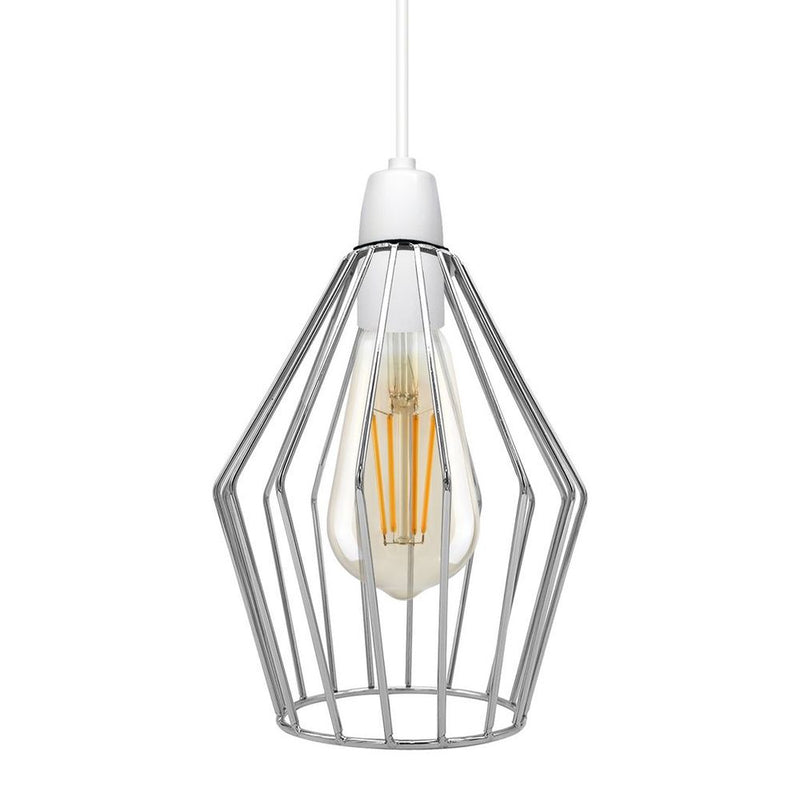 Modern Vintage Chrome Industrial Metal Rustic Lampshade Vintage Light