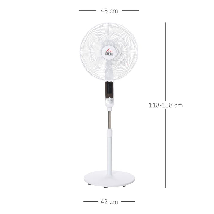 High-Performance HOMCOM Pedestal Fan | 54" Height | Adjustable Height | 85 Oscillation | LED Panel