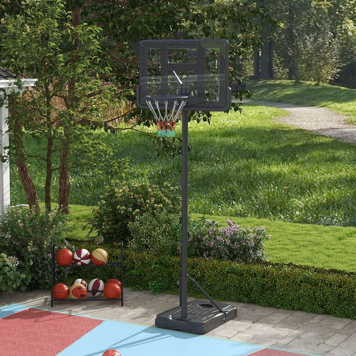 SPORTNOW Portable Basketball Hoop w/ Wheels, Adjustable Height, Black