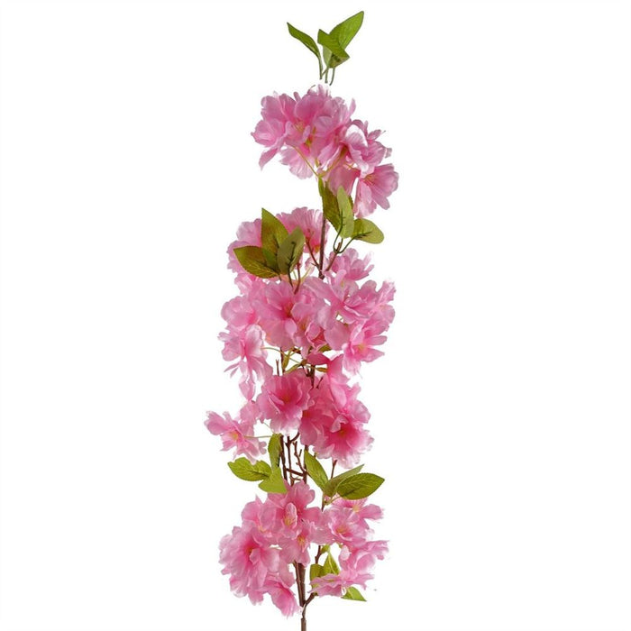 Premium 6-Piece 100cm Pink Artificial Blossom Stems - High-Quality Silk Flowers & Leaves for Elegant Arrangements