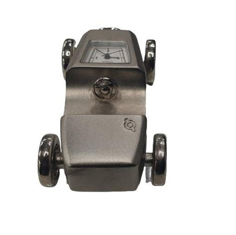 Premium Silver Plated Car Mini Clock - Solid Brass Construction, CLEARANCE SALE