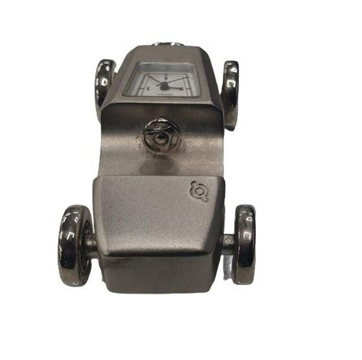 Premium Silver Plated Car Mini Clock - Solid Brass Construction, CLEARANCE SALE