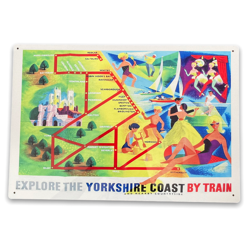 Vintage Sign British Railways Retro Advertising Explore The Yorkshire Coast