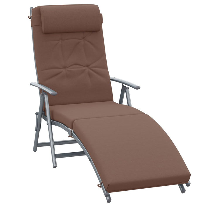 Premium Steel Outdoor Garden Sun Lounger - Comfy & Durable - Brown