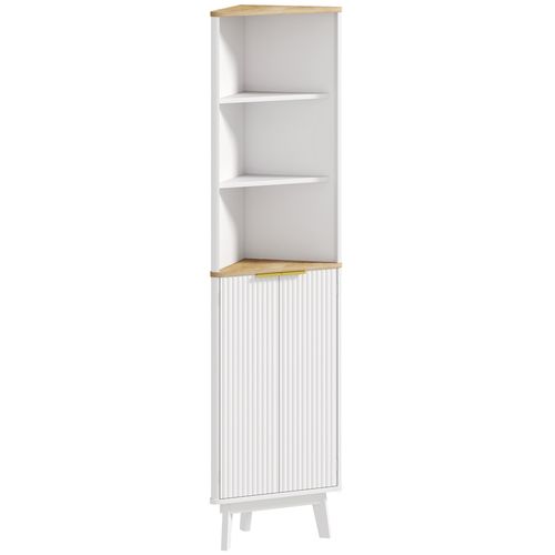 HOMCOM Slim Bathroom Storage Unit, Bathroom Cabinet with Doors, White