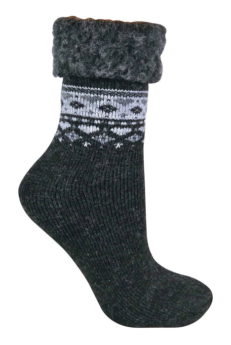 Ladies Turnover Top Wool Bed Socks