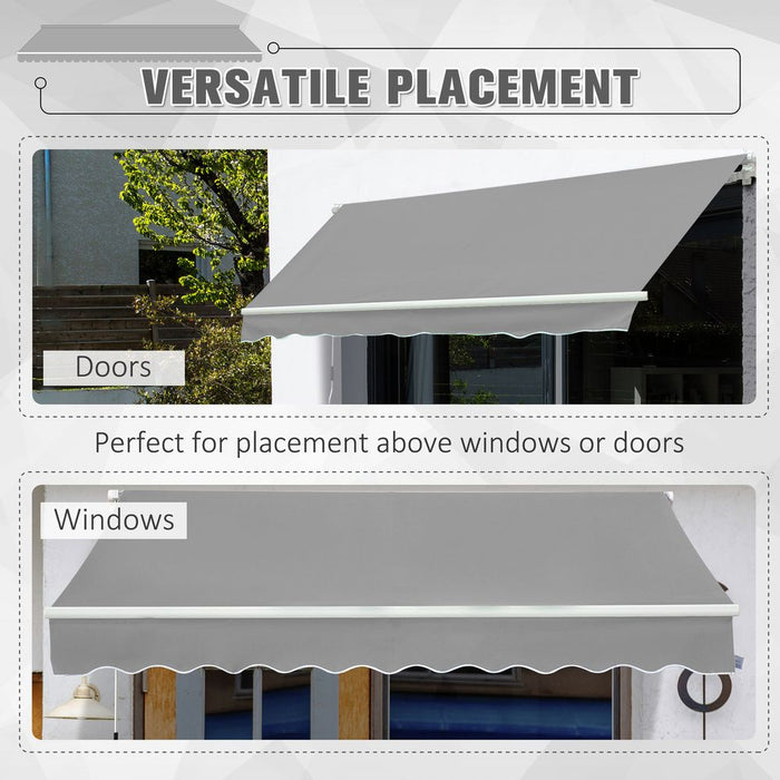 Premium UV-Block Awning Canopy: 3x2m Outdoor Shelter, Crank Handle, Aluminium Frame