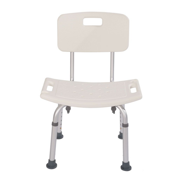 Medical Bathroom Safety Shower Tub Aluminium Alloy Bath Chair Seat Bench with Removable Back White