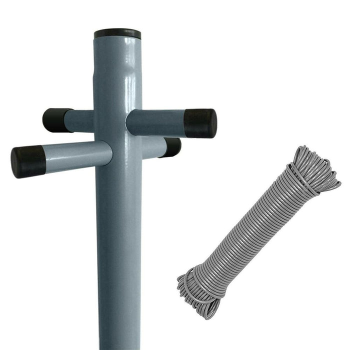 Premium 2.4m Clothes Post, Industrial Strength, Grey Tube, Easy to Install