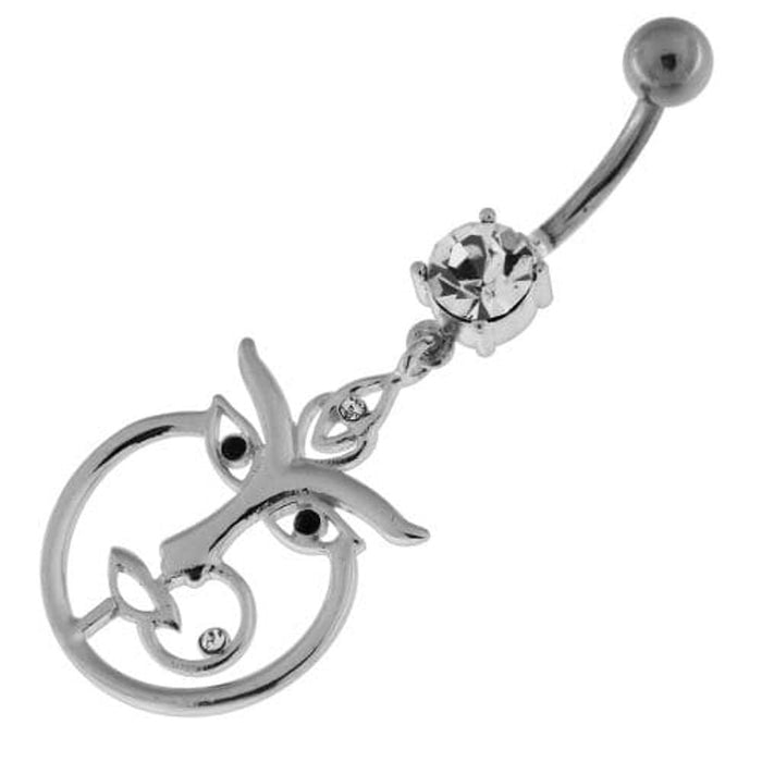 Nose and Lip Pierced women Silver Belly Button Ring