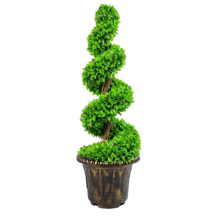 Premium Quality Green Boxwood Spiral Tree - 90cm - Decorative Planter - Indoor/Outdoor Use