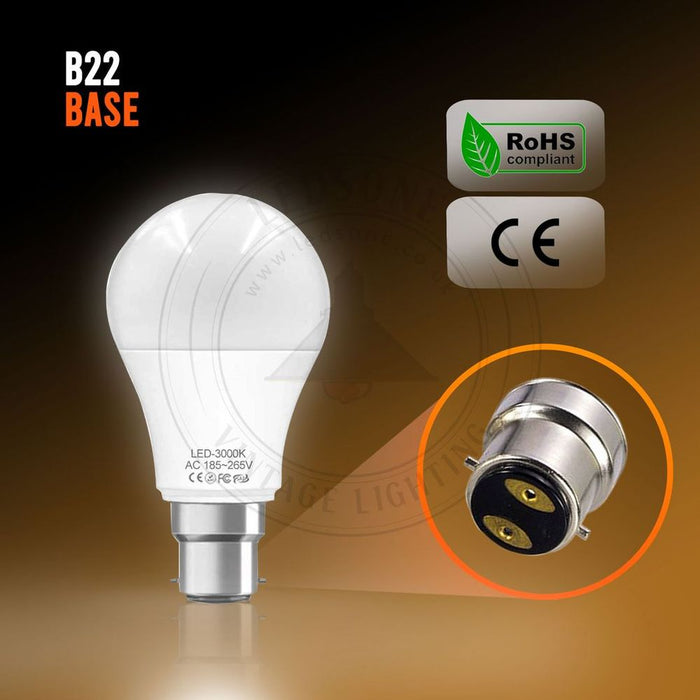 B22 15W Energy Saving Warm White LED Light Bulbs A60 B22 Screw-in non dimmable bulbs