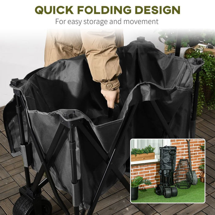 Folding Garden Trolley Collapsible Camping Trolley Steel Frame Oxford Fabric