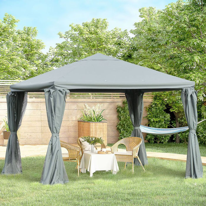 Premium Aluminum Frame Outdoor Gazebo - Canopy & Sidewalls for All-Weather Parties