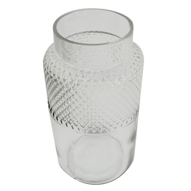 Stunning 29cm Clear Glass Diamond Vase - Premium Quality - Perfect for All Flowers - Hand Finished