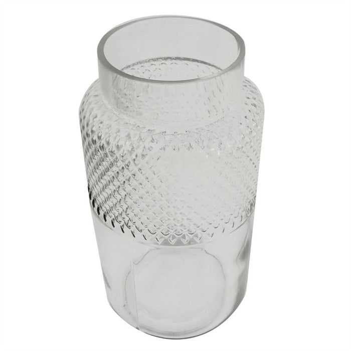 Stunning 29cm Clear Glass Diamond Vase - Premium Quality - Perfect for All Flowers - Hand Finished