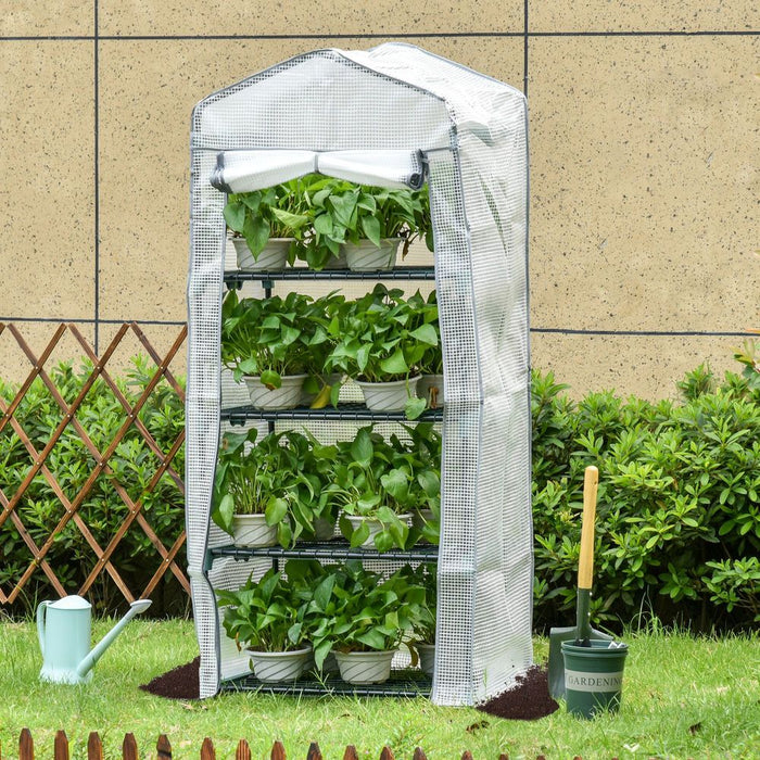 Portable Greenhouse: 4-Tier Metal Frame, Protect Plants, Easy Access