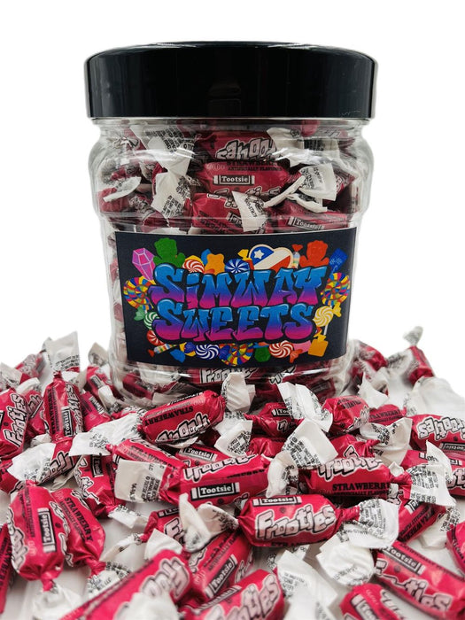 Premium Strawberry Frooties Jar - 180 Individually Wrapped Chews - Imported - Simway Sweets