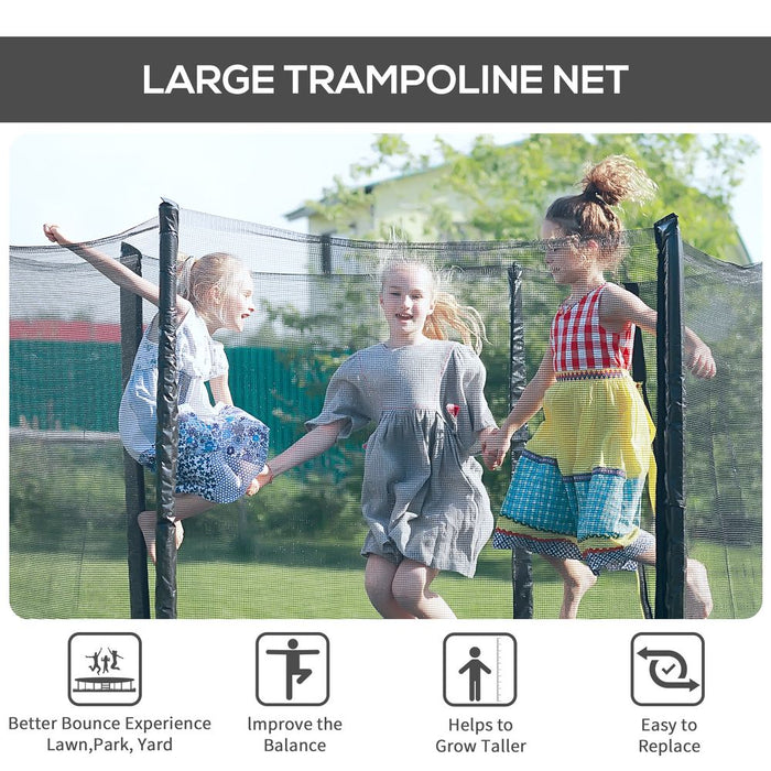 Premium 8' Round Trampoline Safety Fence - Durable Net, Maximum Protection - HOMCOM